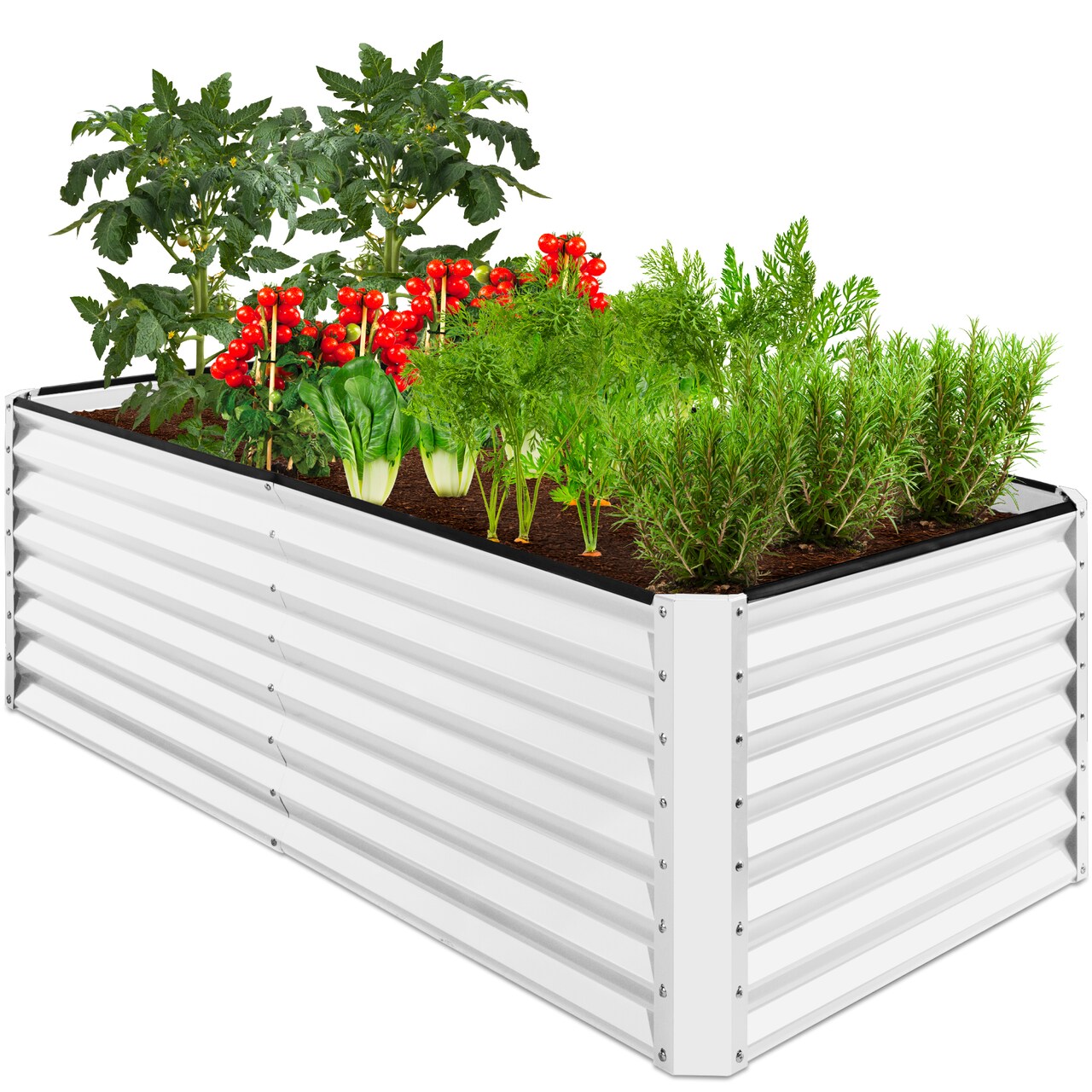 Best Choice Products 6x3x2ft Outdoor Metal Raised Garden Bed, Planter Box for Vegetables, Flowers, Herbs